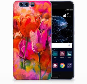 B2Ctelecom Huawei P10 Plus TPU Hoesje Design Tulpen