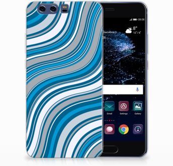 B2Ctelecom Huawei P10 Plus TPU Hoesje Design Waves Blue