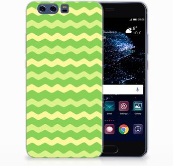 B2Ctelecom Huawei P10 Plus TPU Hoesje Design Waves Green