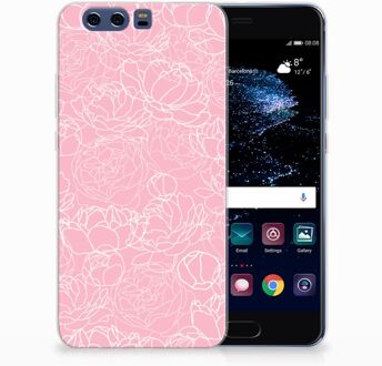 B2Ctelecom Huawei P10 Plus TPU Hoesje Design White Flowers