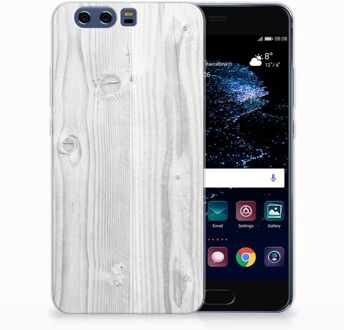 B2Ctelecom Huawei P10 Plus TPU Hoesje Design White Wood