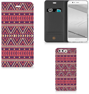 B2Ctelecom Huawei P10 Plus Uniek Standcase Hoesje Aztec Purple