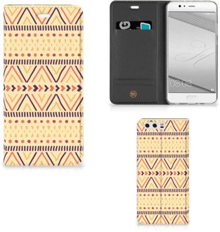 B2Ctelecom Huawei P10 Plus Uniek Standcase Hoesje Aztec Yellow