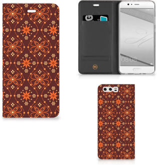 B2Ctelecom Huawei P10 Plus Uniek Standcase Hoesje Batik Brown