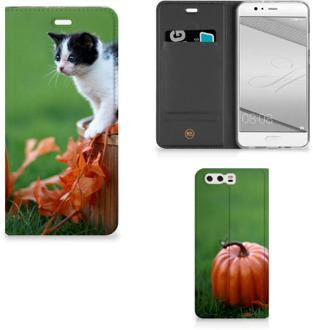 B2Ctelecom Huawei P10 Plus Uniek Standcase Hoesje Kitten