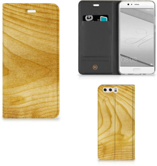 B2Ctelecom Huawei P10 Plus Uniek Standcase Hoesje Licht Hout