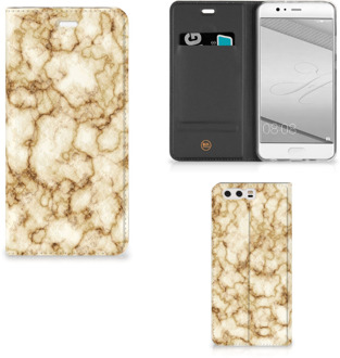 B2Ctelecom Huawei P10 Plus Uniek Standcase Hoesje Marmer Goud