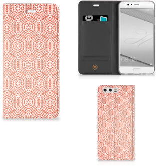 B2Ctelecom Huawei P10 Plus Uniek Standcase Hoesje Pattern Orange