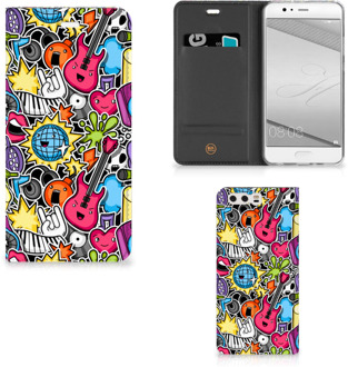 B2Ctelecom Huawei P10 Plus Uniek Standcase Hoesje Punk Rock