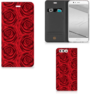 B2Ctelecom Huawei P10 Plus Uniek Standcase Hoesje Red Roses