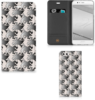 B2Ctelecom Huawei P10 Plus Uniek Standcase Hoesje Salamander Grey