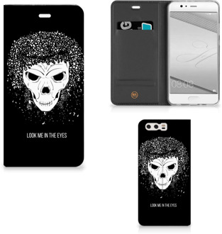 B2Ctelecom Huawei P10 Plus Uniek Standcase Hoesje Skull Hair