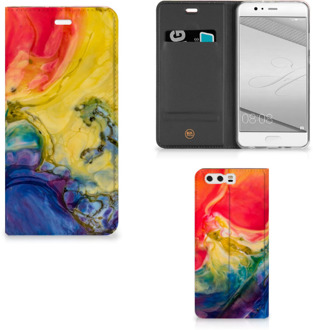 B2Ctelecom Huawei P10 Plus Uniek Standcase Hoesje Watercolor Dark