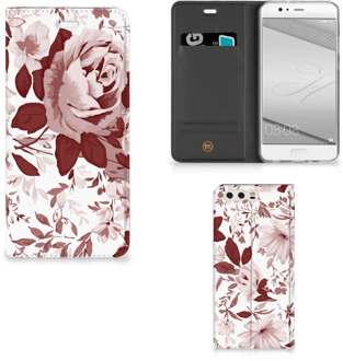 B2Ctelecom Huawei P10 Plus Uniek Standcase Hoesje Watercolor Flowers