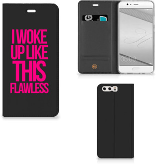 B2Ctelecom Huawei P10 Plus Uniek Standcase Hoesje Woke Up