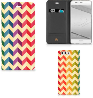 B2Ctelecom Huawei P10 Plus Uniek Standcase Hoesje Zigzag Color