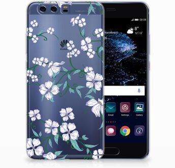 B2Ctelecom Huawei P10 Plus Uniek TPU Hoesje Blossom White