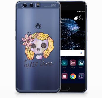 B2Ctelecom Huawei P10 Plus Uniek TPU Hoesje Boho Skull