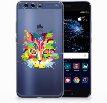 B2Ctelecom Huawei P10 Plus Uniek TPU Hoesje Cat Color