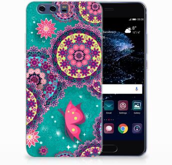 B2Ctelecom Huawei P10 Plus Uniek TPU Hoesje Cirkels en Vlinders