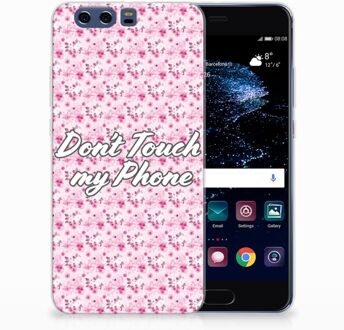 B2Ctelecom Huawei P10 Plus Uniek TPU Hoesje Flowers Pink DTMP