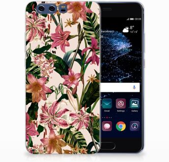 B2Ctelecom Huawei P10 Plus Uniek TPU Hoesje Flowers