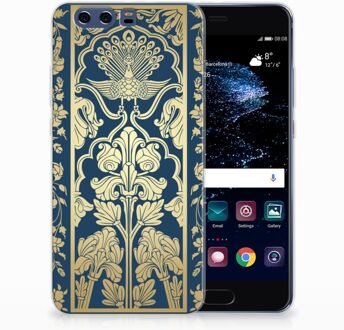 B2Ctelecom Huawei P10 Plus Uniek TPU Hoesje Golden Flowers