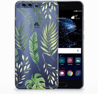 B2Ctelecom Huawei P10 Plus Uniek TPU Hoesje Leaves