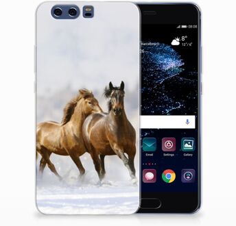 B2Ctelecom Huawei P10 Plus Uniek TPU Hoesje Paarden