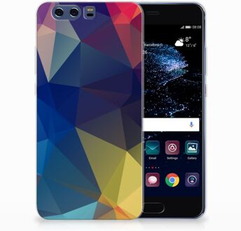 B2Ctelecom Huawei P10 Plus Uniek TPU Hoesje Polygon Dark