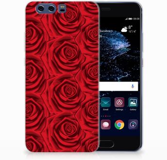 B2Ctelecom Huawei P10 Plus Uniek TPU Hoesje Red Roses