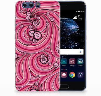 B2Ctelecom Huawei P10 Plus Uniek TPU Hoesje Swirl Pink