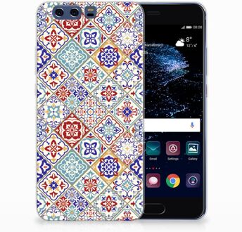 B2Ctelecom Huawei P10 Plus Uniek TPU Hoesje Tiles Color