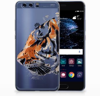 B2Ctelecom Huawei P10 Plus Uniek TPU Hoesje Watercolor Tiger