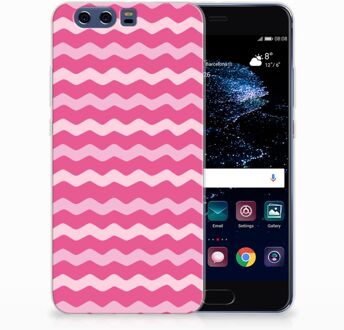 B2Ctelecom Huawei P10 Plus Uniek TPU Hoesje Waves Pink