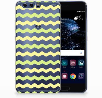 B2Ctelecom Huawei P10 Plus Uniek TPU Hoesje Waves Yellow