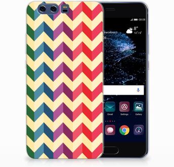 B2Ctelecom Huawei P10 Plus Uniek TPU Hoesje Zigzag Color