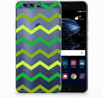 B2Ctelecom Huawei P10 Plus Uniek TPU Hoesje Zigzag Groen