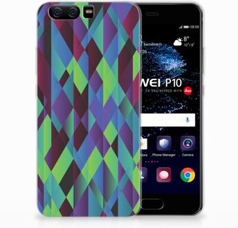 B2Ctelecom Huawei P10 TPU Hoesje Design Abstract Green Blue