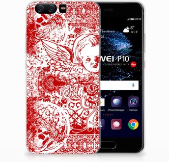 B2Ctelecom Huawei P10 TPU Hoesje Design Angel Skull Red