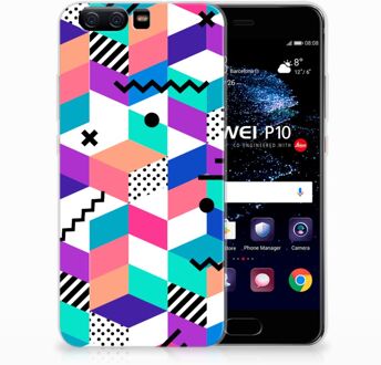 B2Ctelecom Huawei P10 TPU Hoesje Design Blocks Colorful