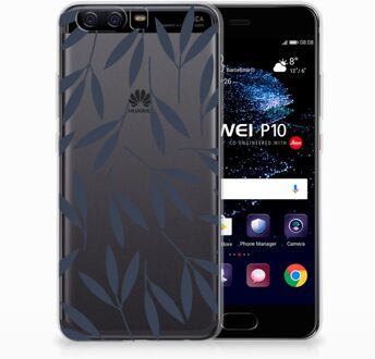 B2Ctelecom Huawei P10 TPU Hoesje Design Leaves Blue