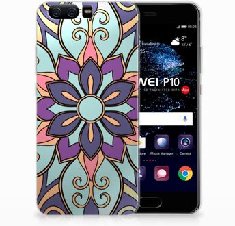 B2Ctelecom Huawei P10 TPU Hoesje Design Purple Flower