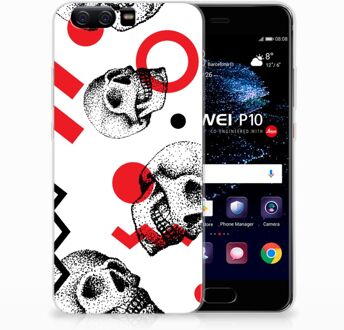 B2Ctelecom Huawei P10 TPU Hoesje Design Skull Red