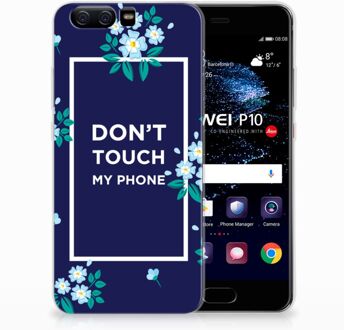 B2Ctelecom Huawei P10 TPU Hoesje Flowers Blue DTMP