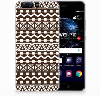 B2Ctelecom Huawei P10 Uniek TPU Hoesje Aztec Brown