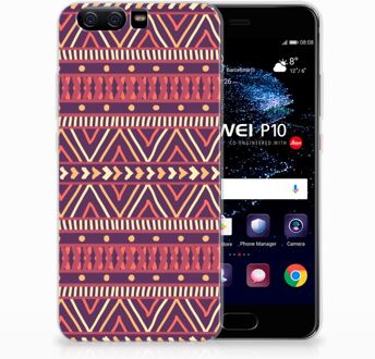 B2Ctelecom Huawei P10 Uniek TPU Hoesje Aztec Purple