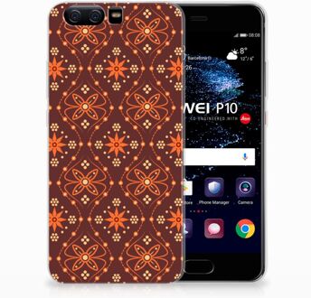 B2Ctelecom Huawei P10 Uniek TPU Hoesje Batik Brown