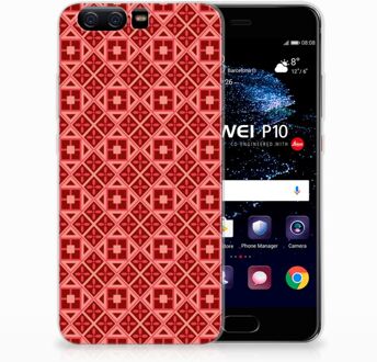 B2Ctelecom Huawei P10 Uniek TPU Hoesje Batik Red