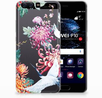 B2Ctelecom Huawei P10 Uniek TPU Hoesje Bird Flowers